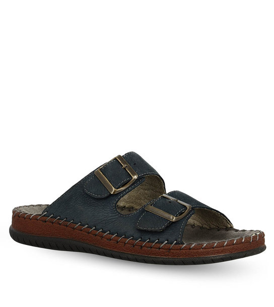 Ανδρικές Δερμάτινες Ανατομικές Παντόφλες 11501002