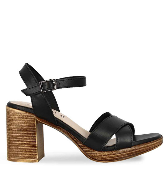 Womens Leather Heeled Sandals Parex 11625100