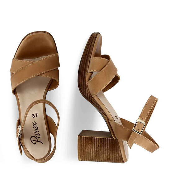Womens Leather Heeled Sandals Parex 11625100