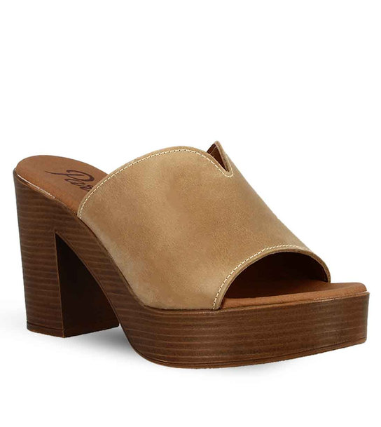 Γυναικεία Δερμάτινα Ψηλά Mule Parex 13025007