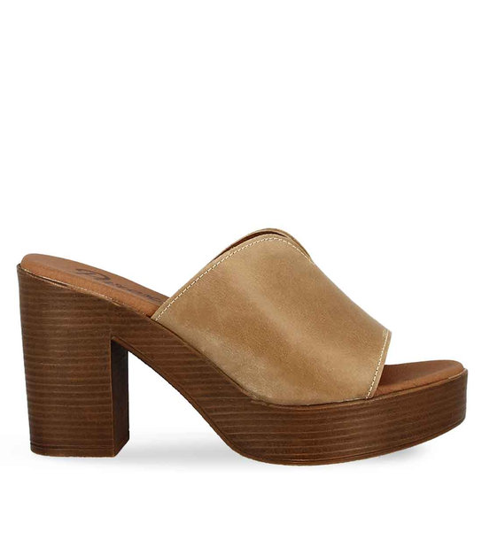 Womens Leather Heeled Mules Parex 13025007