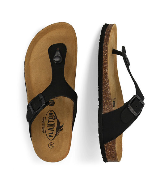 Womens Leather Sandals Plakton 181671 Negro