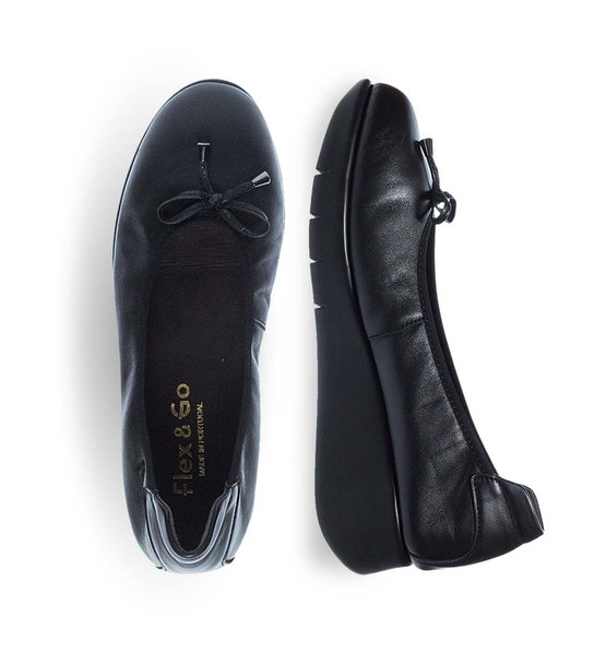 Womens Leather Ballet Flats Flex & Go 10426002