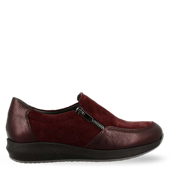 Womens Leather Slip On Zip Up Parex 12320001