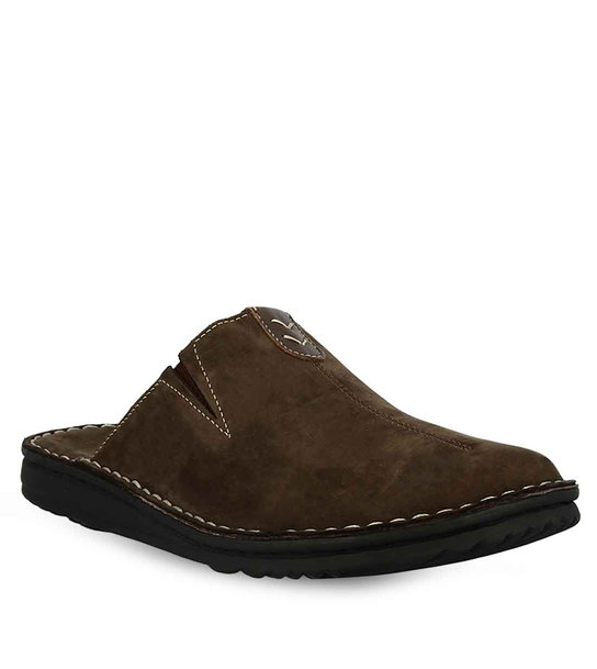 Mens Leather House Slippers Parex 10126297