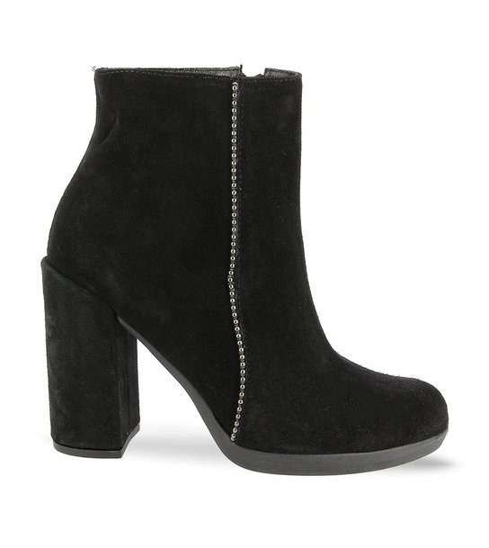 Womens Suede Leather Heeled Ankle Boots Parex