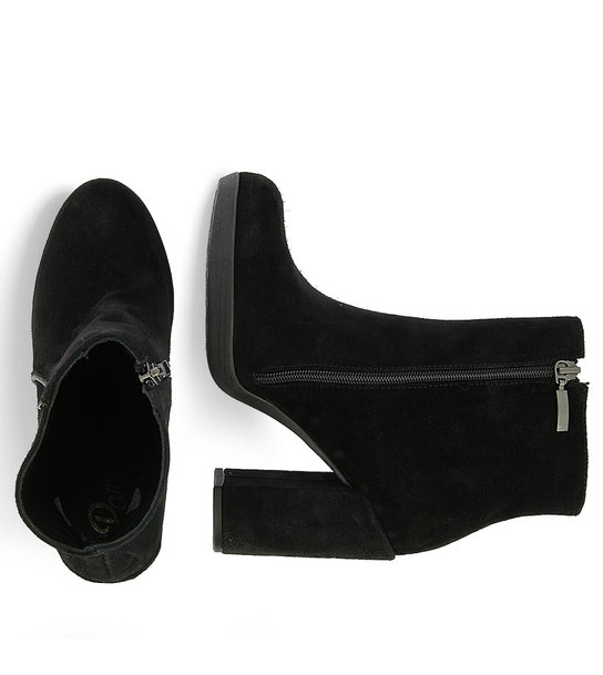 Womens Suede Leather Heeled Ankle Boots Parex