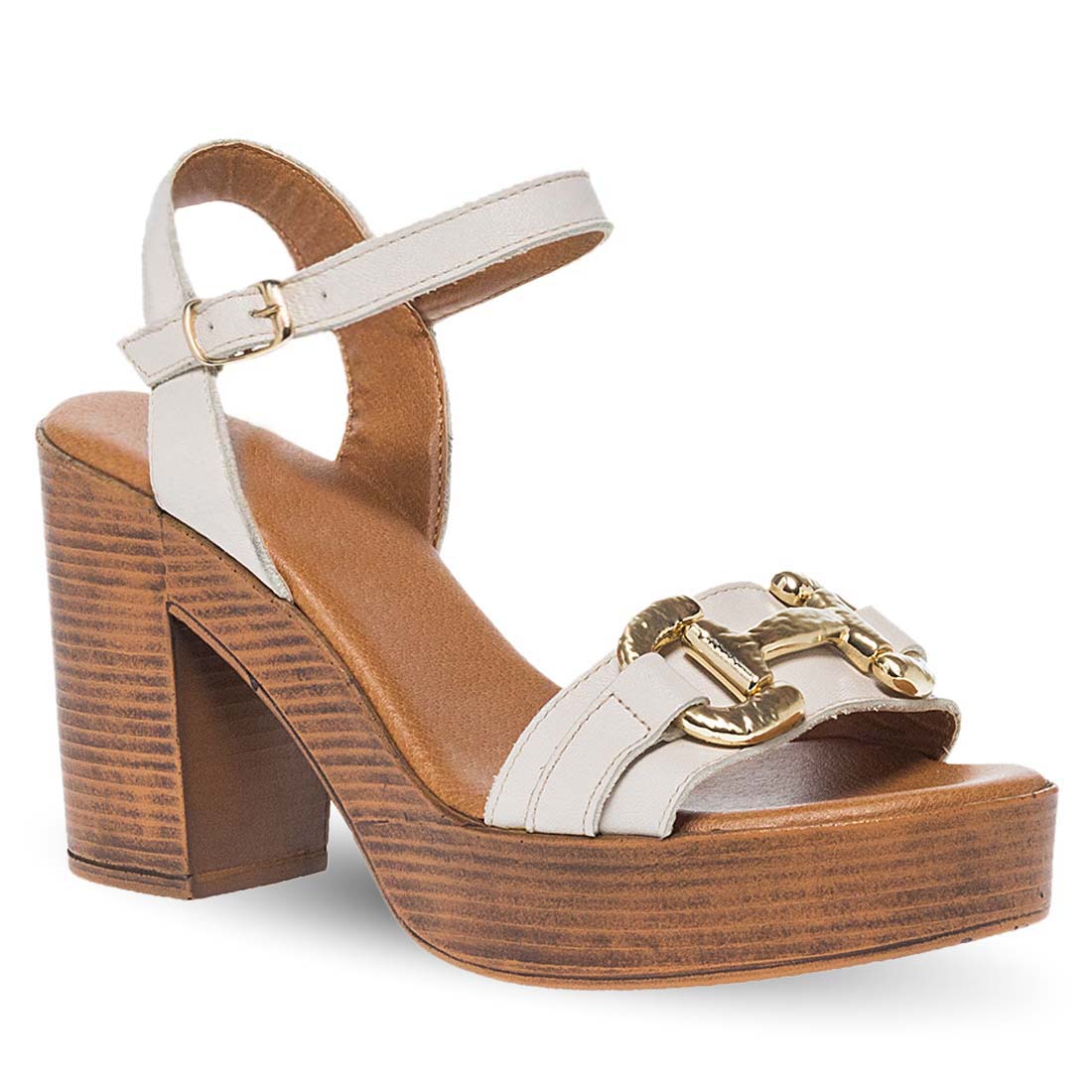 Γυναικεία Δερμάτινα Πέδιλα με Τακούνι Parex 11629129