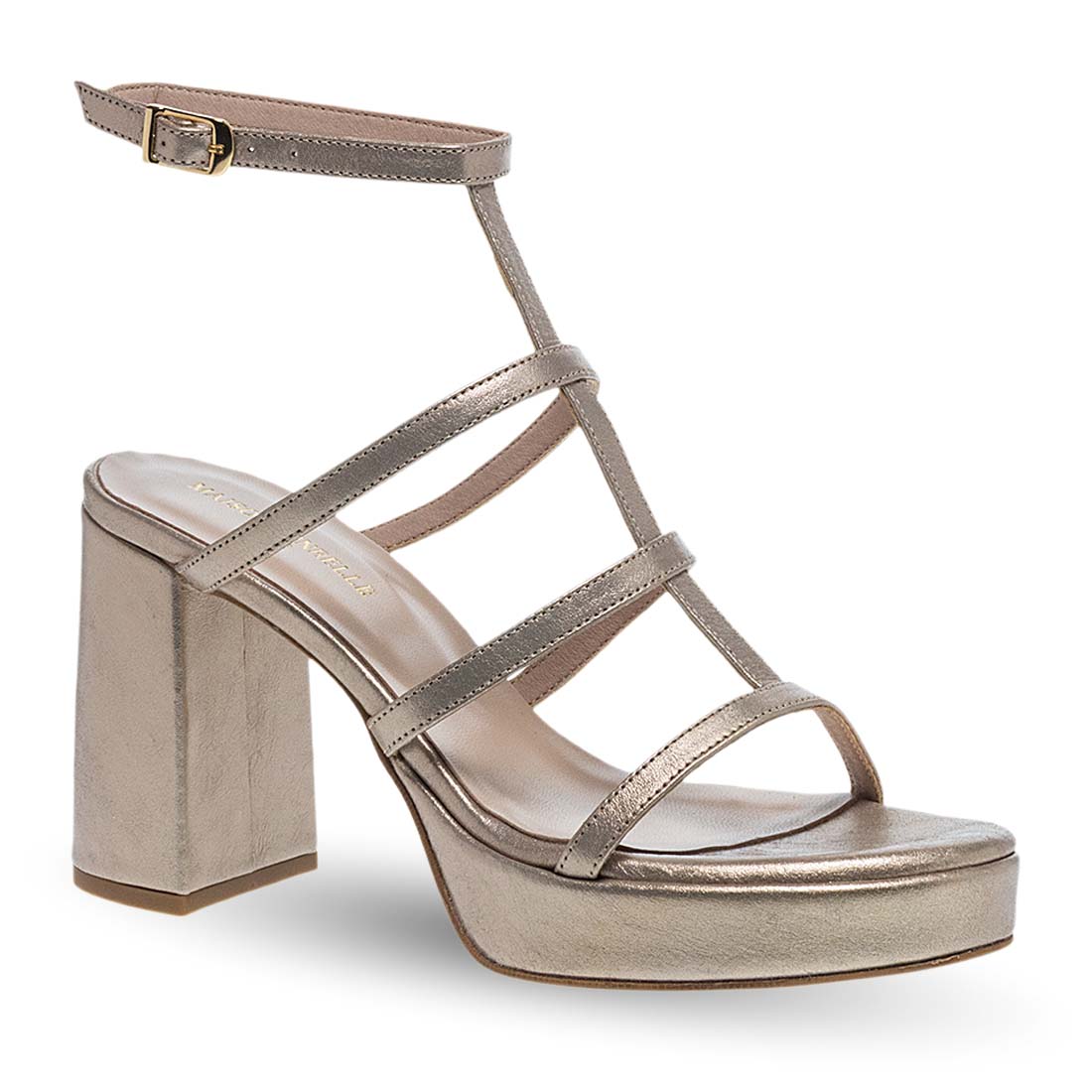 Γυναικεία Δερμάτινα Πέδιλα Με Τακούνι Maison Minrelle 11633285