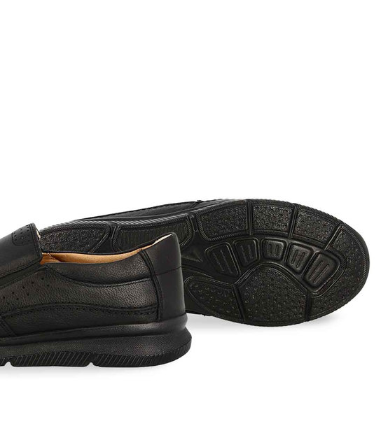 Men's Leather Slip On Mertto 900 ΜΑΥΡΟ Parex