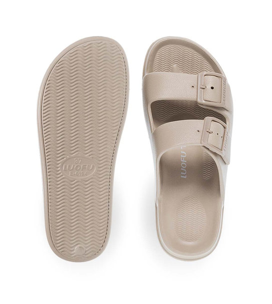 Womens Slides With Two Straps Luofu 11829034