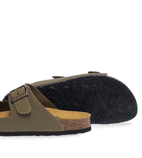 Womens Leather sandals Plakton 180010 Kaki
