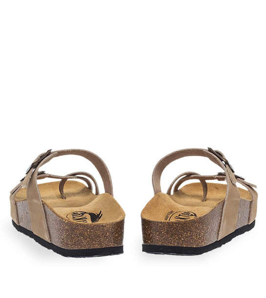 Womens Leather sandals Plakton 341032 Taupe