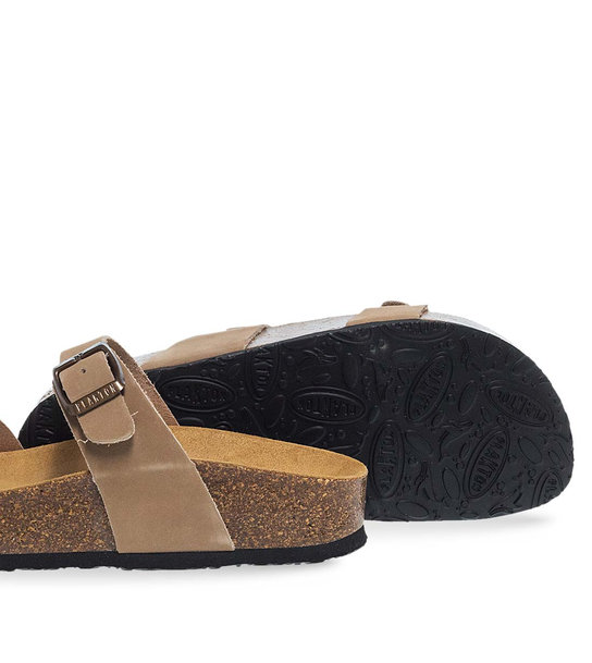 Womens Leather sandals Plakton 341032 Taupe