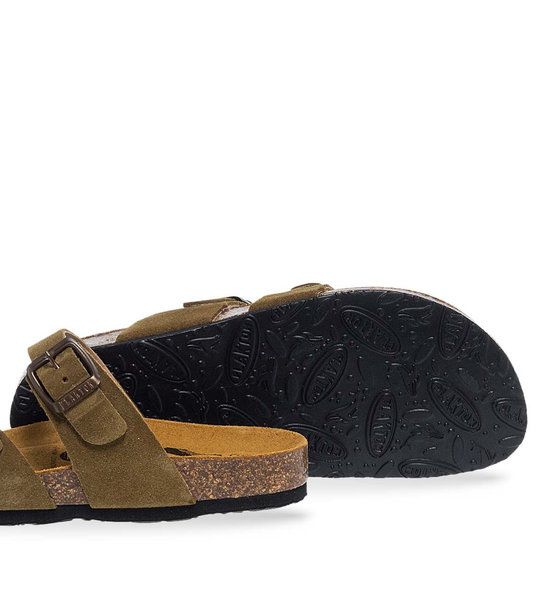 Γυναικεία Δερμάτινα Σανδάλια Plakton 181032 Military 312 X