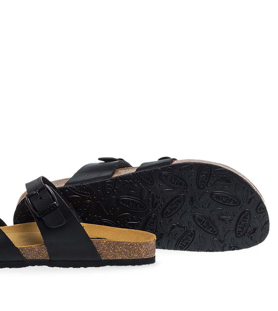 Womens Leather Sandals Plakton 171032 Negro