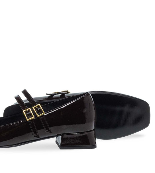 Womens Leather Mary Jane Shoes Maison Minrelle 10632091