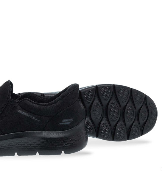 Mens Leather Slip On Shoes Skechers 216334_Bbk