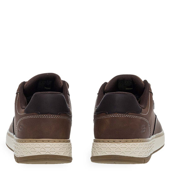 Mens Leather Casual Shoes Skechers 205234_Brn