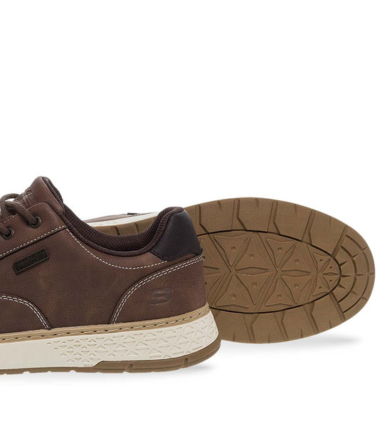 Mens Leather Casual Shoes Skechers 205234_Brn