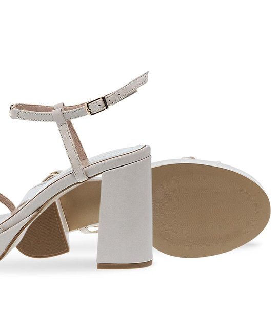 Womens Leather Heeled Sandals Maison Minrelle 11633246