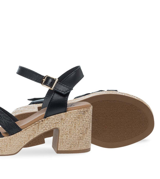 Womens Leather Heeled Sandals Parex 11633224
