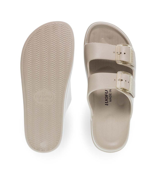 Womens Slides With Two Straps Luofu 11833059