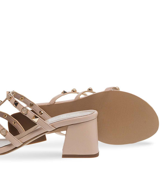 Womens Leather Heeled Sandals Maison Minrelle 11633145