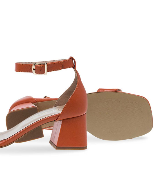 Womens Leather Heeled Sandals Maison Minrelle 11633153