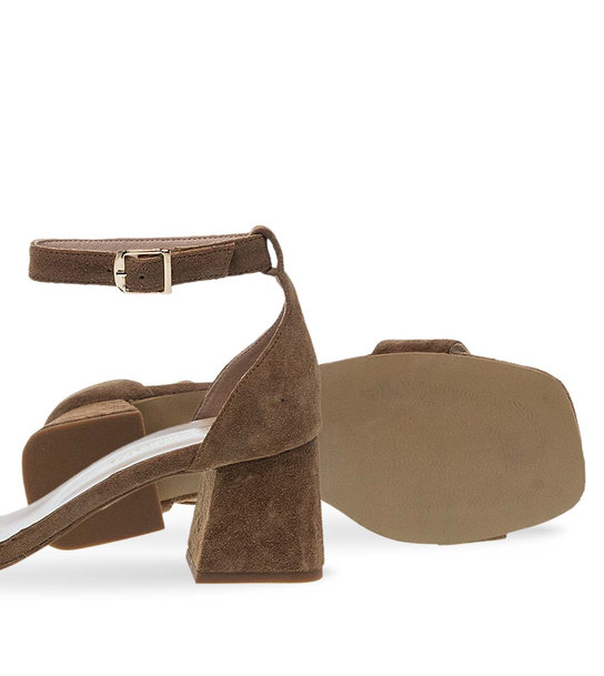 Womens Leather Heeled Sandals Maison Minrelle 11633155