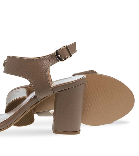 Womens Leather Heeled Sandals Maison Minrelle 11633232