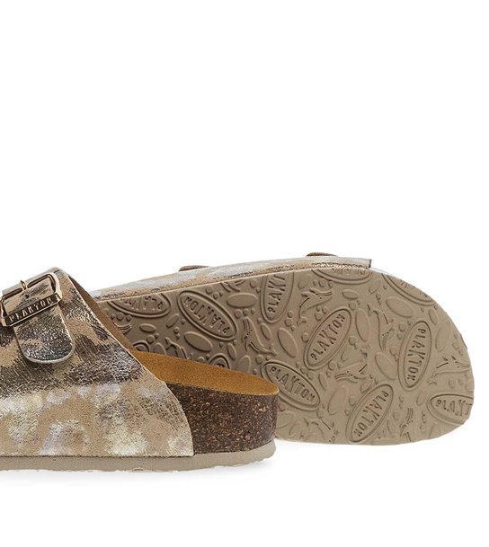 Γυναικεία Δερμάτινα Σανδάλια Plakton 340010 Camel
