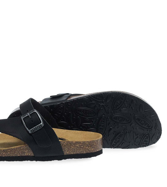 Womens Leather Sandals Plakton 185446 Negro Sa
