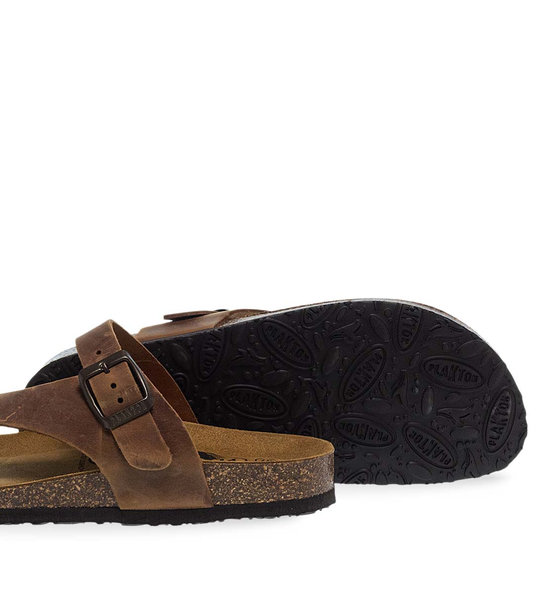 Womens Leather Sandals Plakton 185446 Roble 225 X