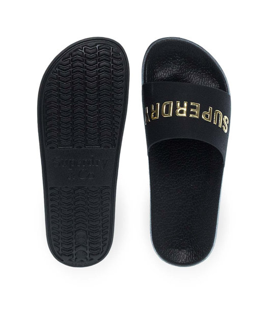 Mens Slides Superdry Wf310257A Black/Gold