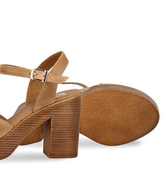 Womens Leather Heeled Sandals Parex 11625103