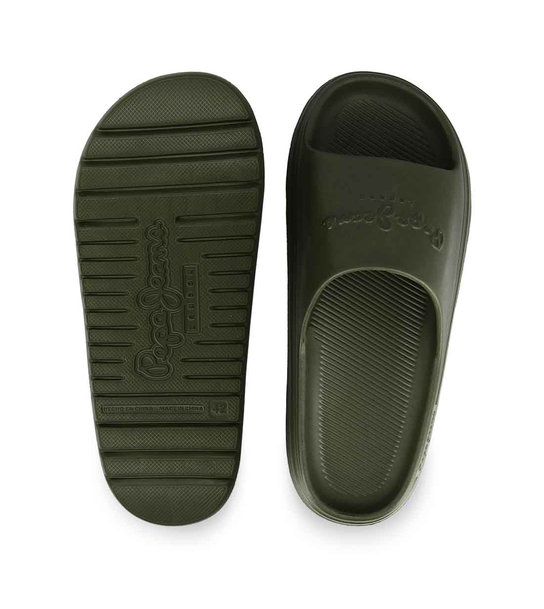 Mens Beach Slide Slides Pepe Jeans Pms70119 765 Khaki Green