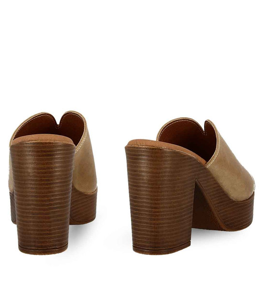 Womens Leather Heeled Mules Parex 13025007