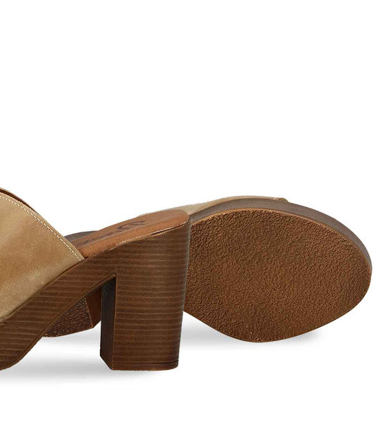 Womens Leather Heeled Mules Parex 13025007