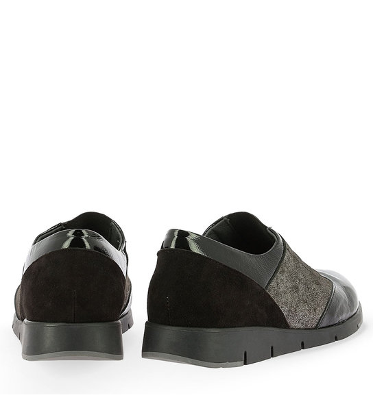 Γυναικείο Mεταλλικό Δερμάτινο Sneaker Με Λάστιχο PAREX