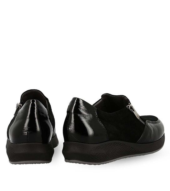 Γυναικεία Δερμάτινα Slip On Με Φερμουαρ Parex 12320001