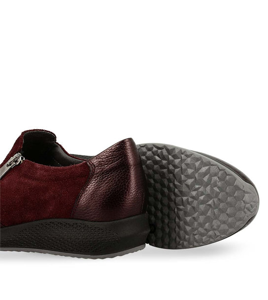 Womens Leather Slip On Zip Up Parex 12320001