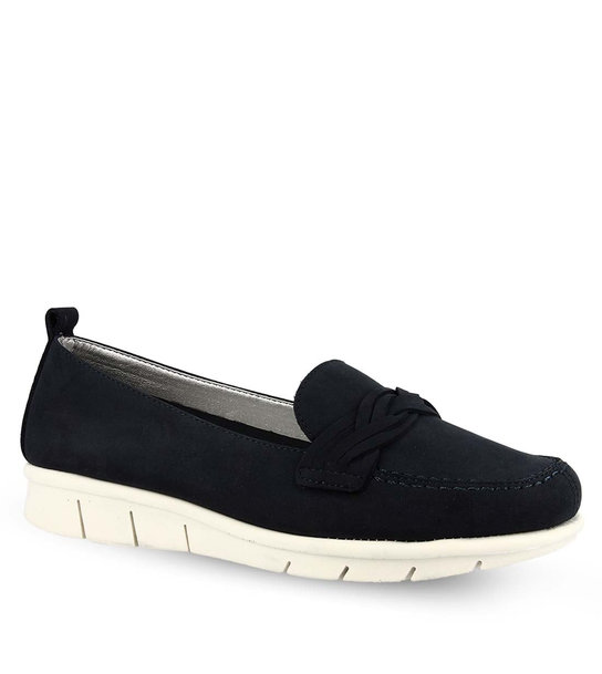 Women's Leather Loafers The Flexx Fettel D1527_18 Nubuck ΜΠΛΕ